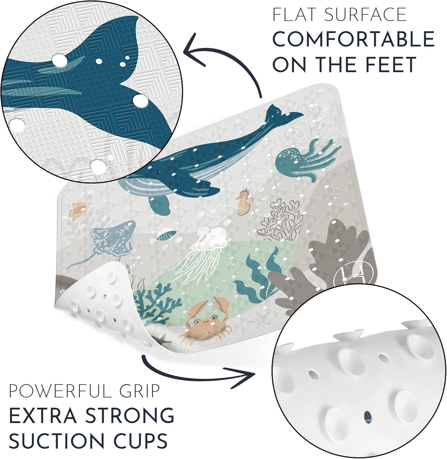 Homerella Anti Slip Shower Mat 21x21 Inch