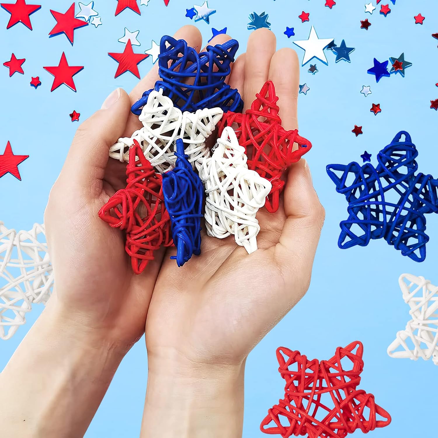 GuassLee 4th of July Decorative Balls 18pcs Red White Blue
