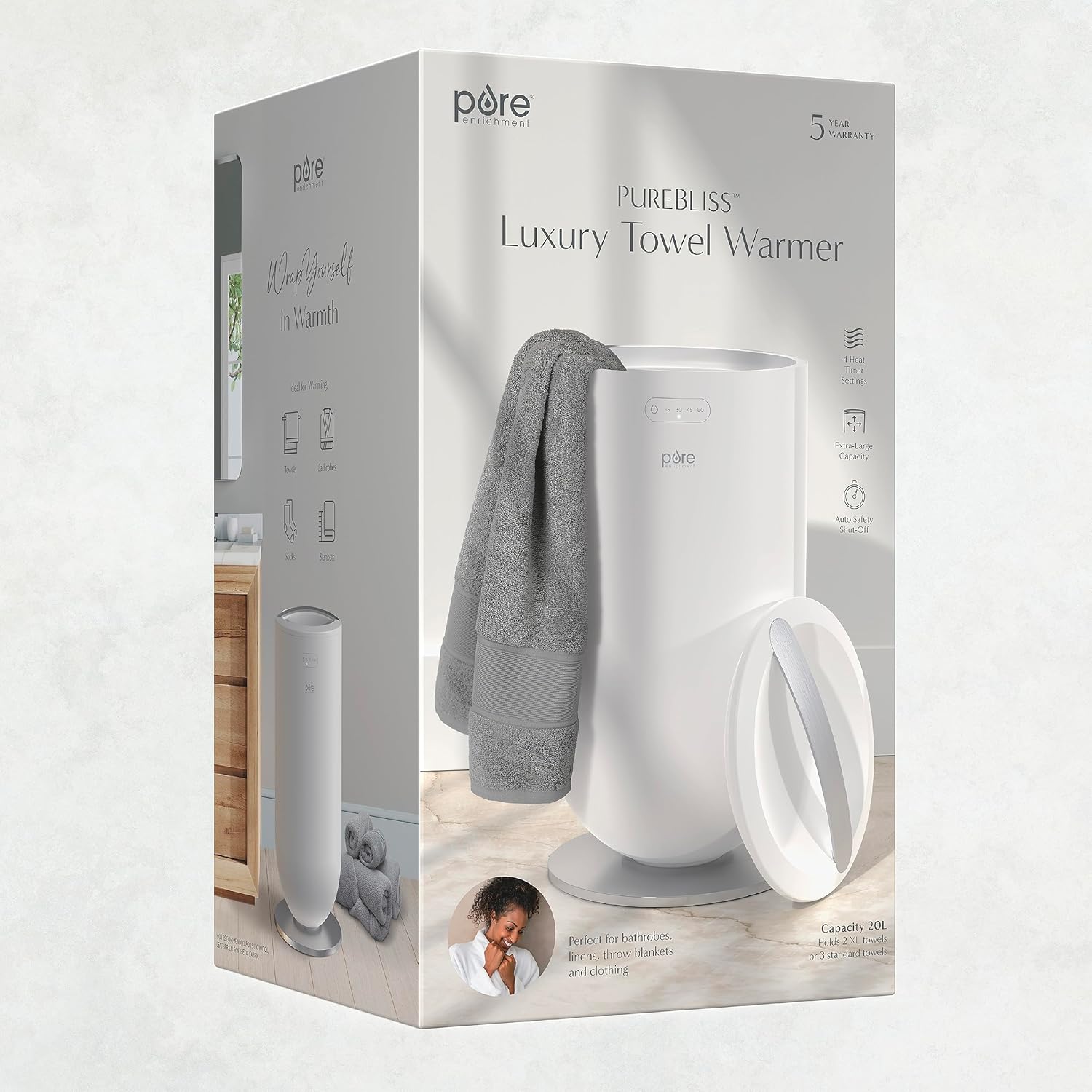 Pure Enrichment PureBliss Luxury Towel Warmer - 20L Extra Large