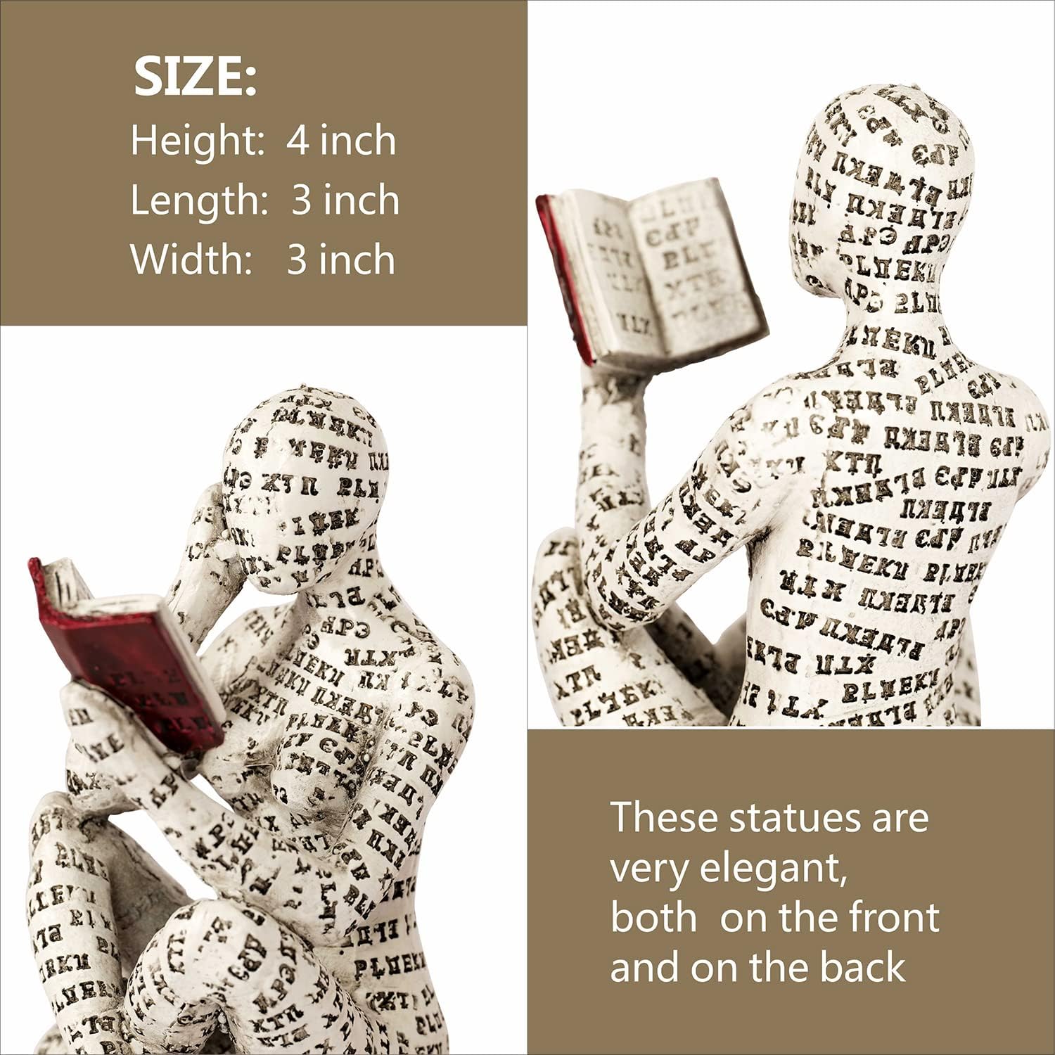 3 Pieces Pulp Reading Women Figurine Statue Set