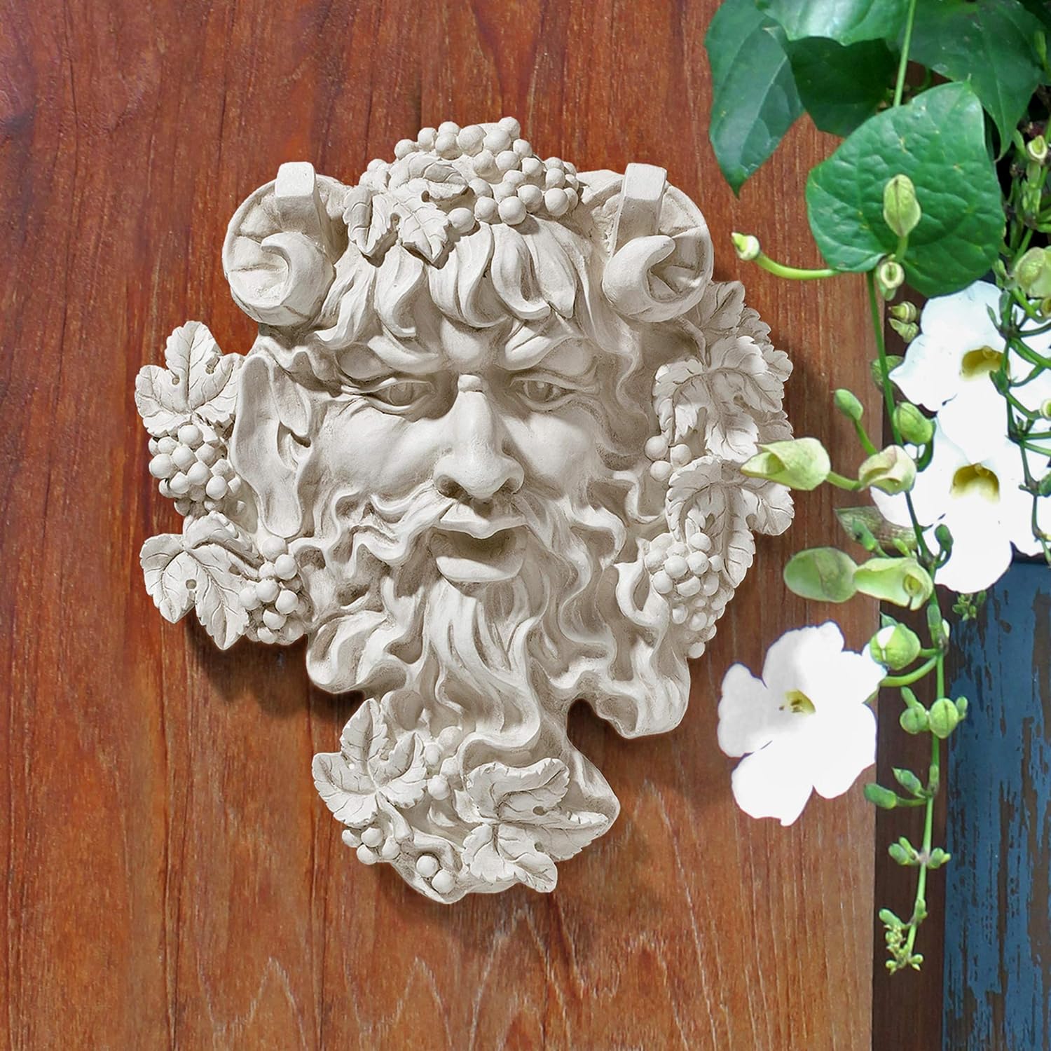 Design Toscano Bacchus Wall Sculpture 12 Inch Tall Cast Stone Resin Antique Finish