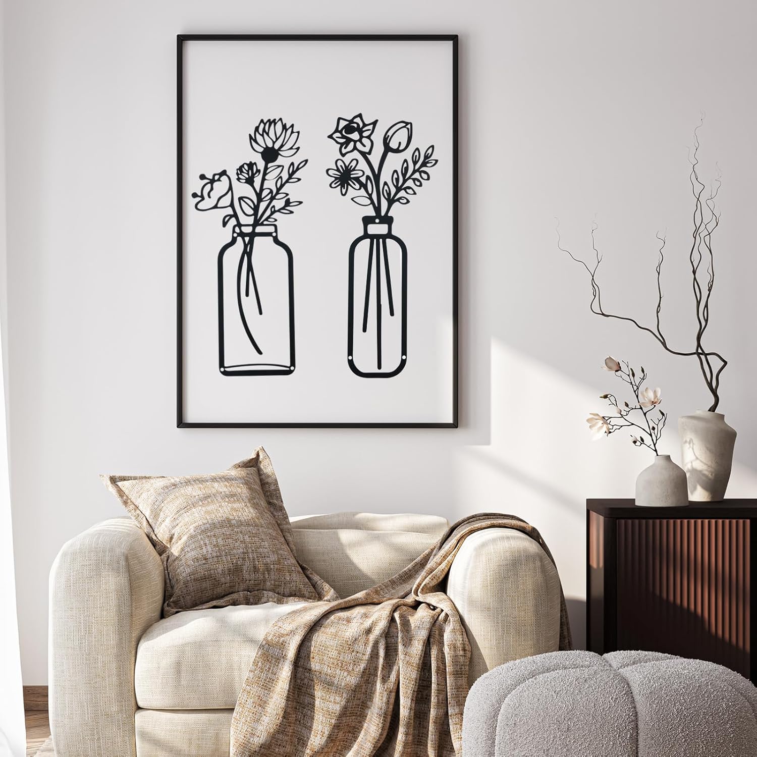 Aertiavty Metal Flowers Wall Decor 3 Pcs