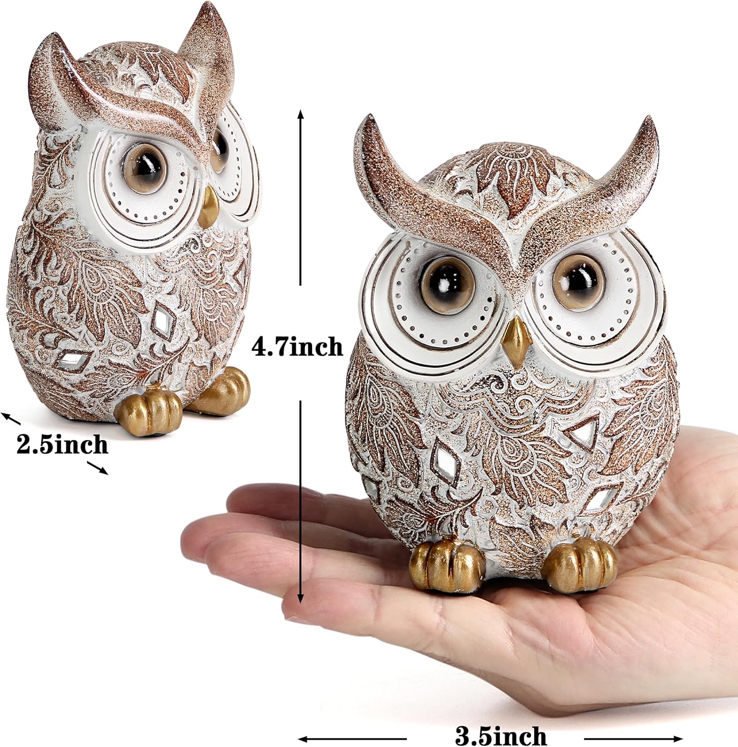 Smadeer Adorable Owl Statue for Home Decor