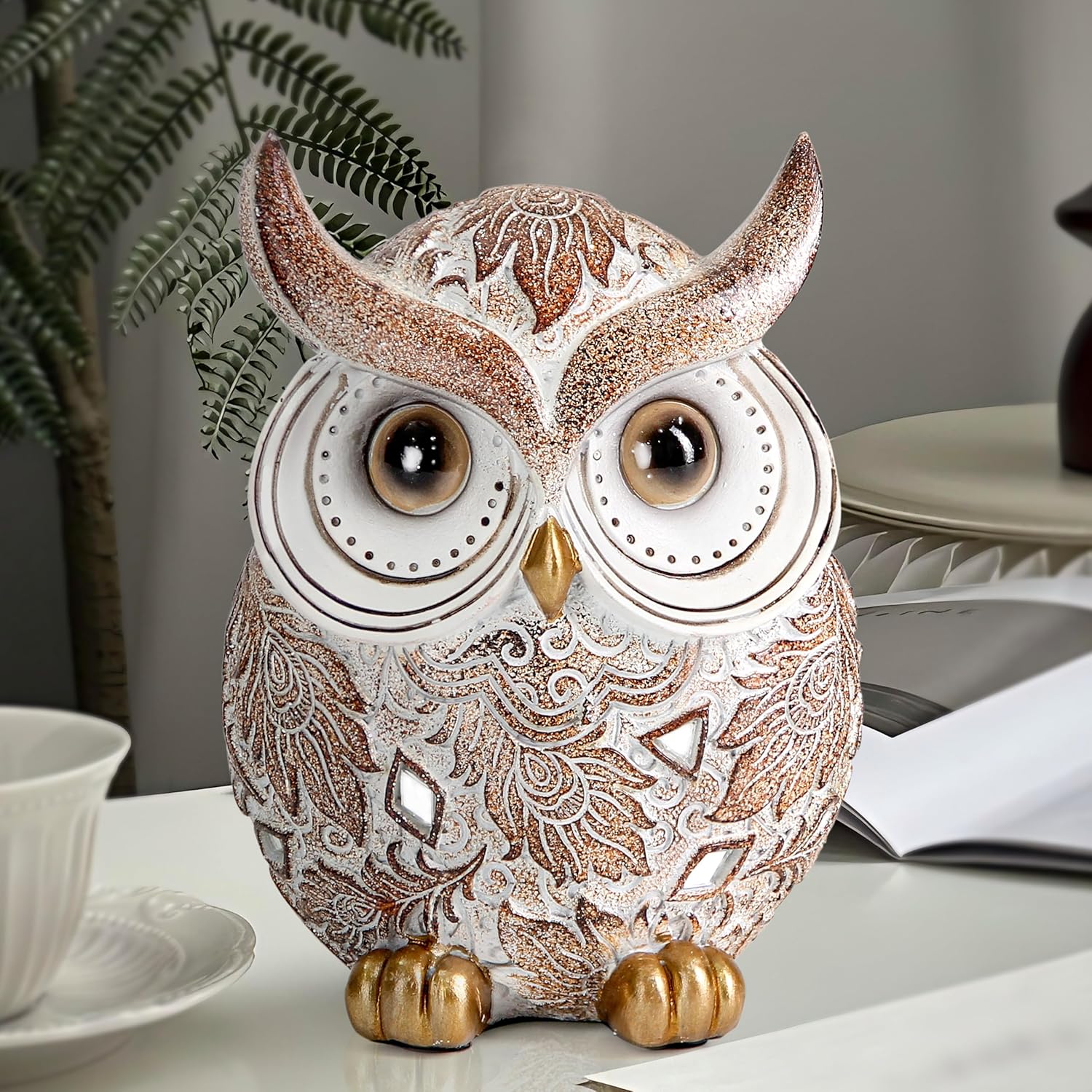 Smadeer Adorable Owl Statue for Home Decor