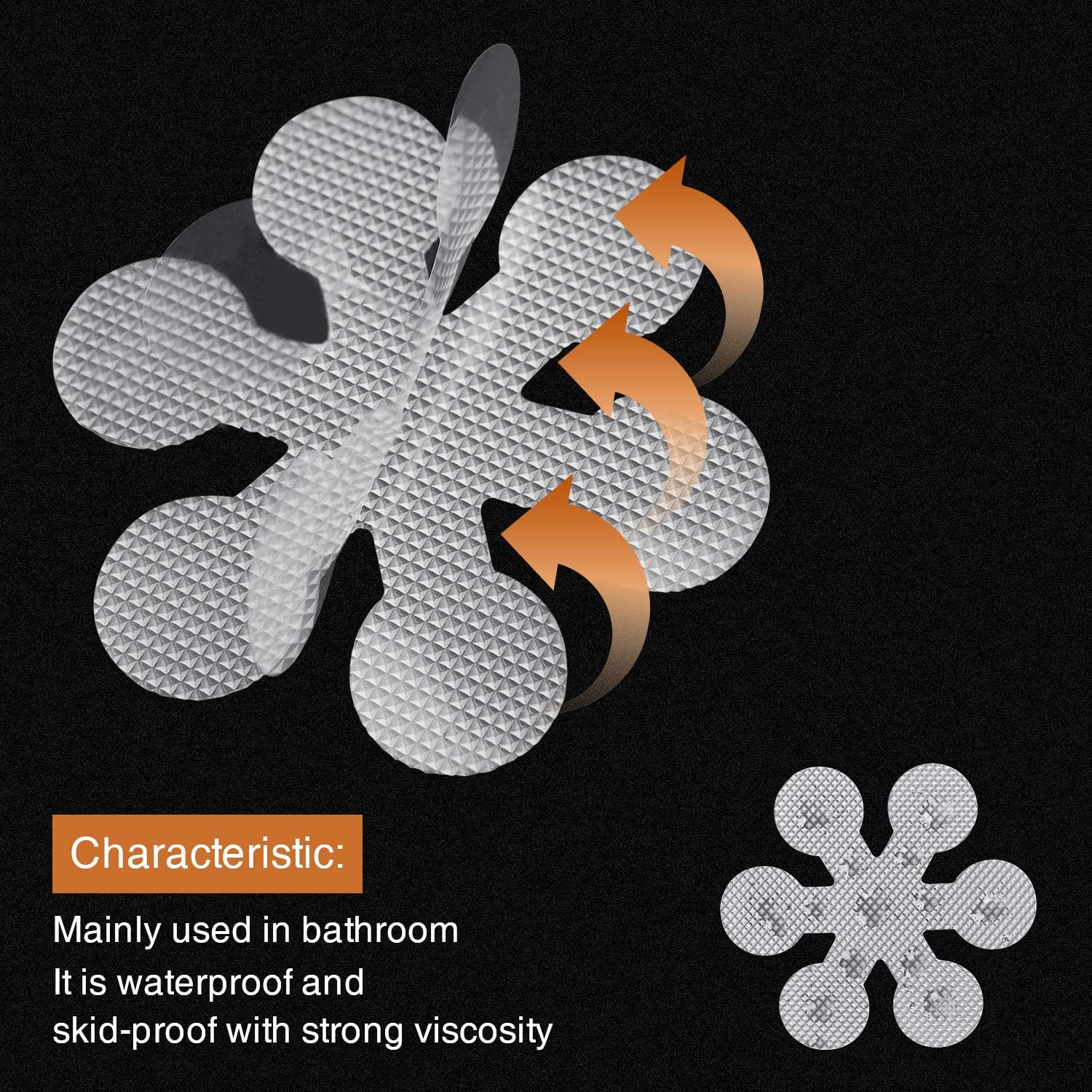 Secopad Non-Slip Bathtub Stickers 24 PCS Safety Treads