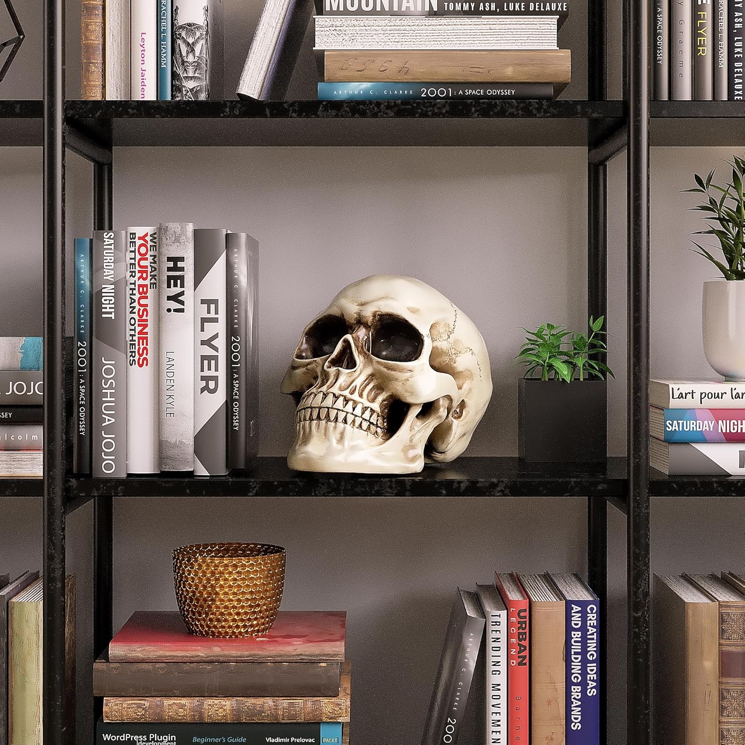 READAEER Resin Skull Statue for Home Decor