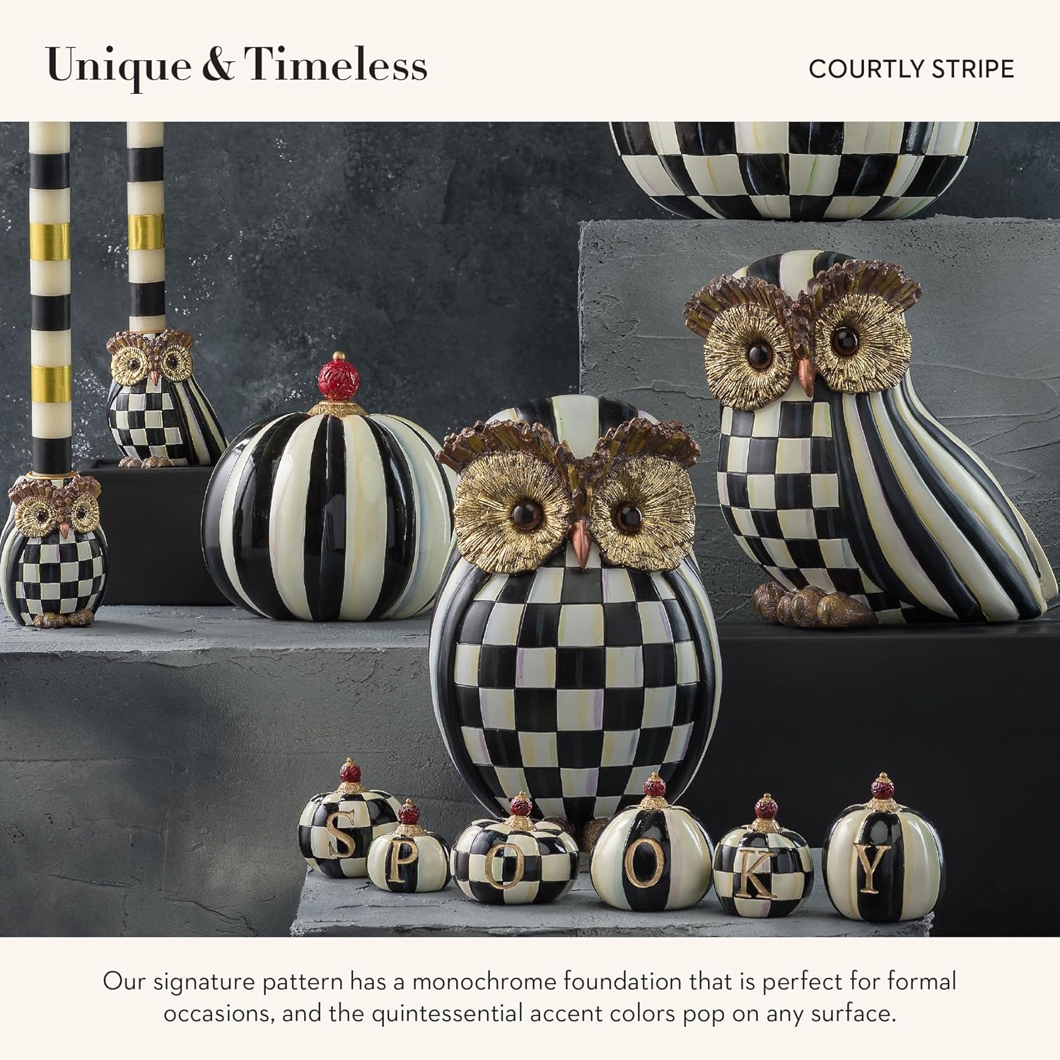MACKENZIE-CHILDS Fall Owl Decor Statue