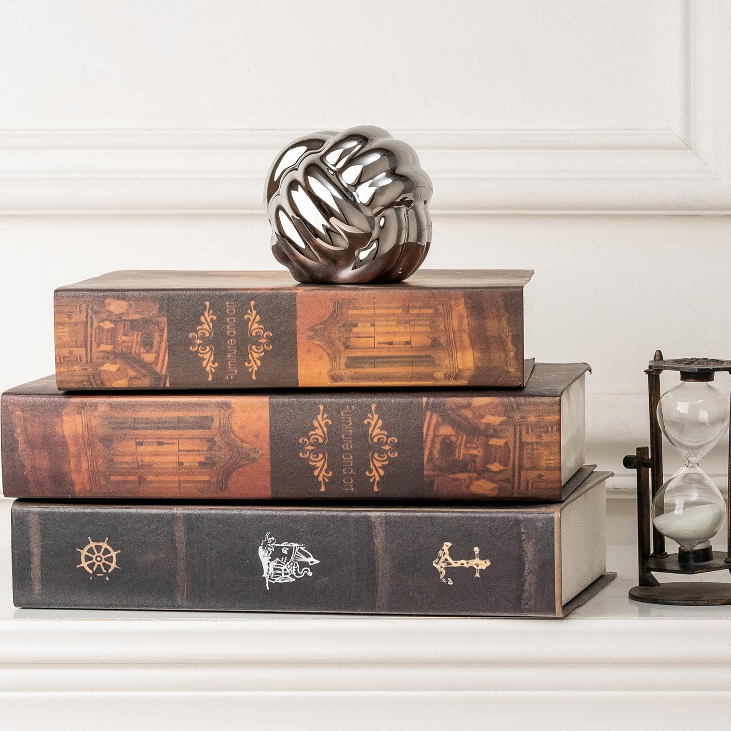 Lynagert Small Silver Knot Decor for Home Office