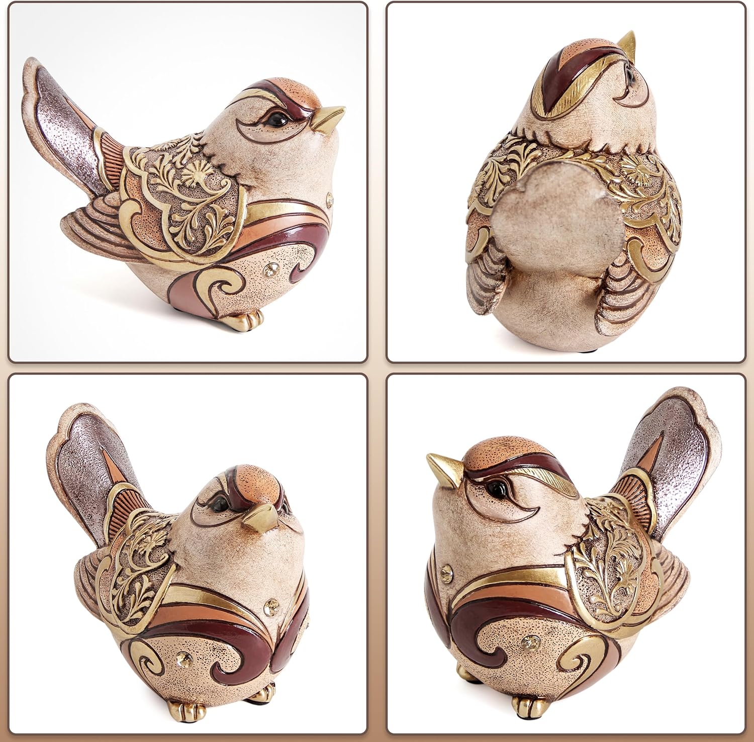 Handcrafted Bird Statue Decor for Home Office Shelf Decor