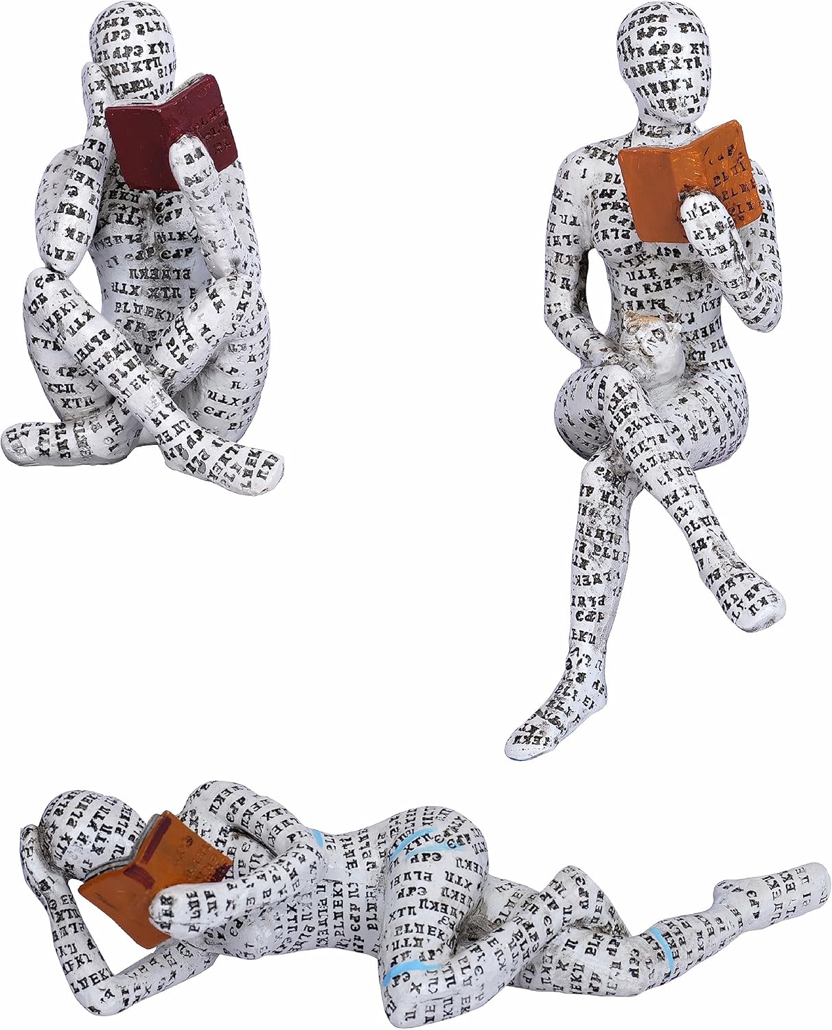 3 Pieces Pulp Reading Women Figurine Statue Set