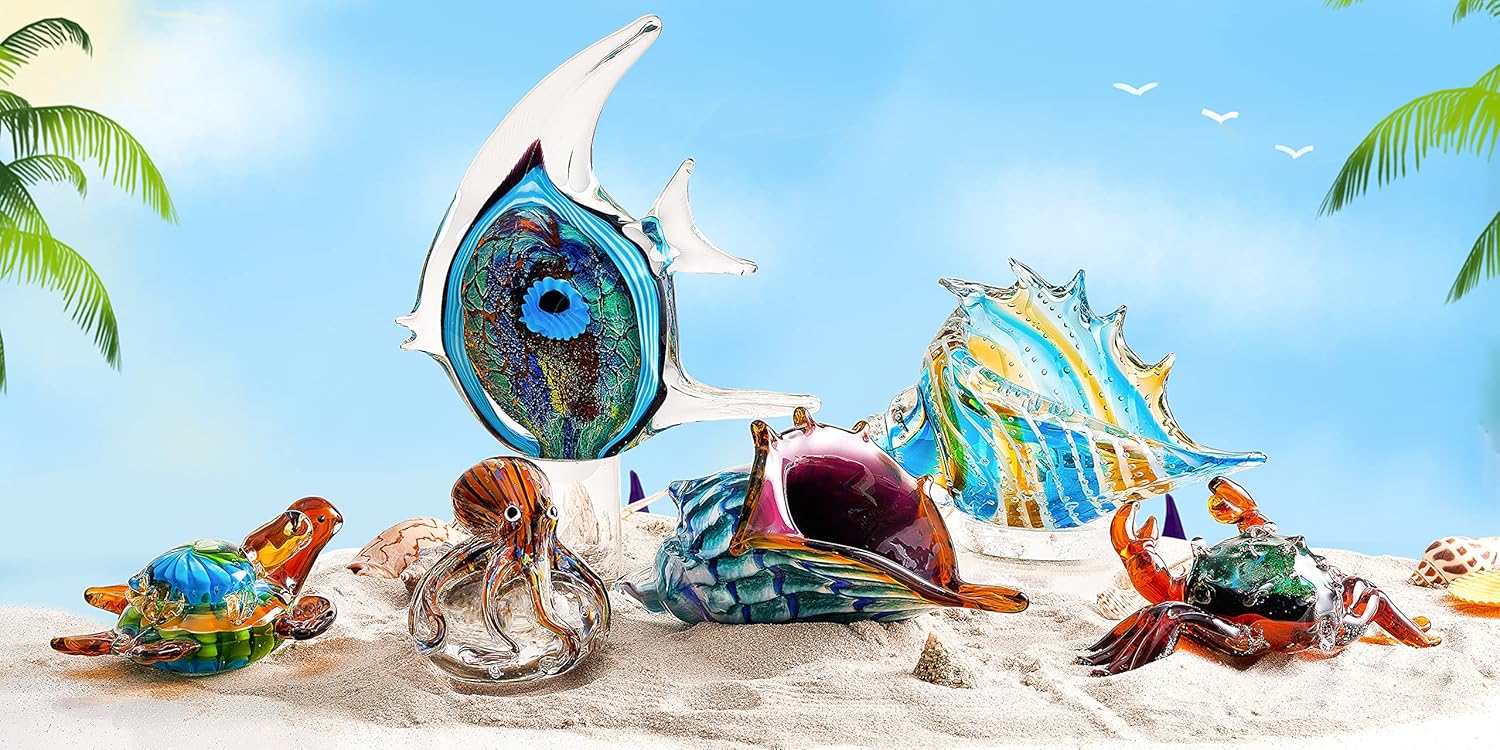 EUSTUMA Hand Blown Glass Sea Turtle Ornament