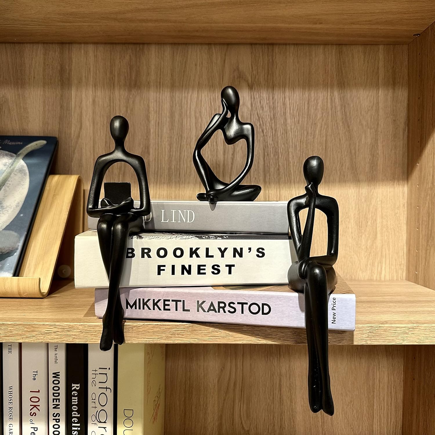 Prettidecor Thinker Statue Set of 3 Modern Abstract Resin Decor