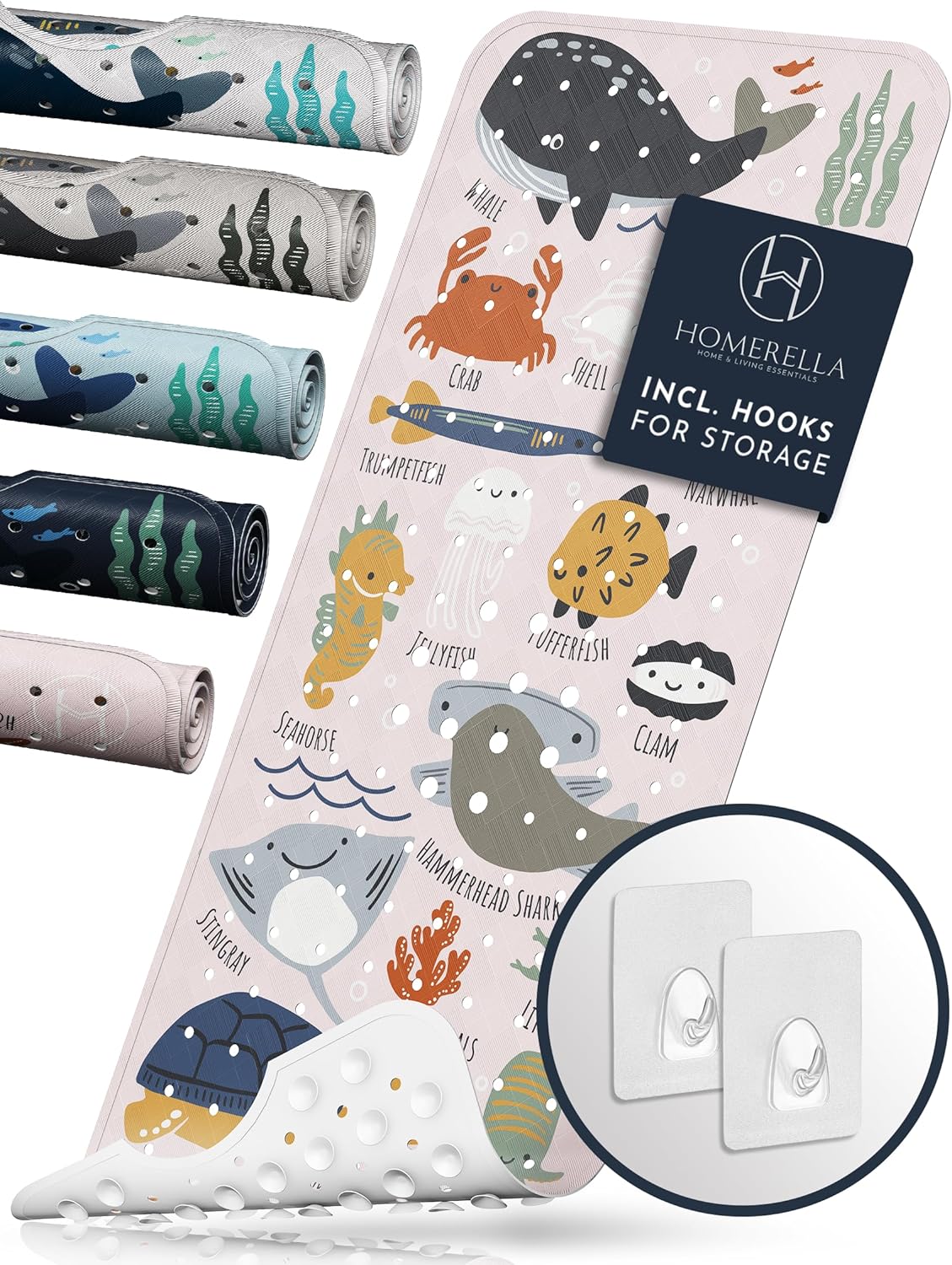 Homerella Anti-Slip Baby Bath Mat 40x16 Inch