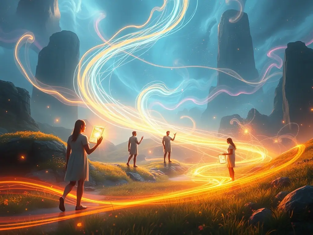 A visual representation of a flow-state model in action, illustrating user engagement and seamless interaction with an ad, highlighting the immersive experience.