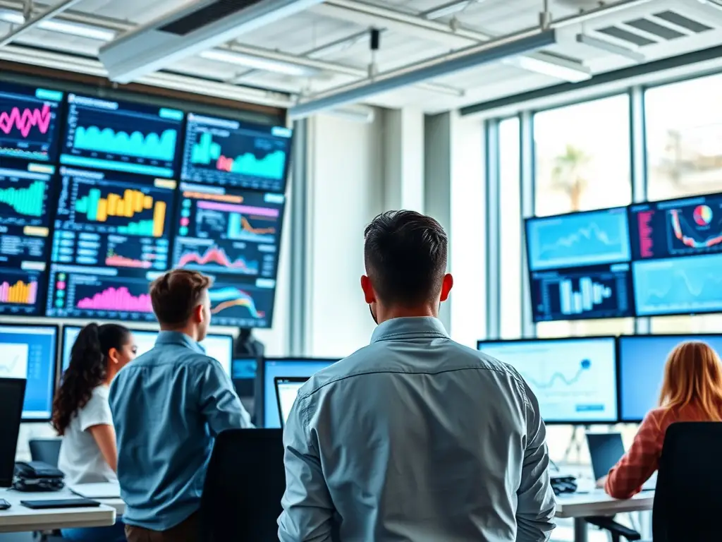A dynamic image showcasing data analytics and user behavior patterns, representing the data-driven approach used to optimize advertising campaigns.